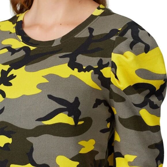 - 🎀Pam & GELA puff shoulder cotton sweatshirt in pop camo medium - Picture 3 of 7